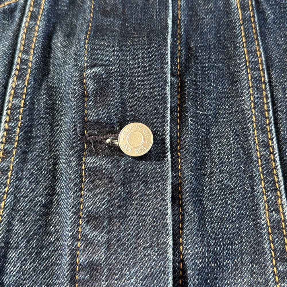 NWT Classic Gap Denim Icon Dark Wash Blue Jean Jacket Women’s Size Small - Picture 5 of 17